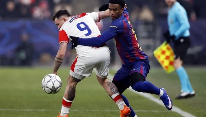 布拉格斯拉维亚对阵巴萨半场2球，与前6轮欧冠进球数持平